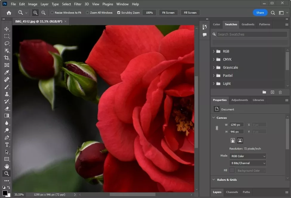 Programa de edición de fotos Adobe Photoshop