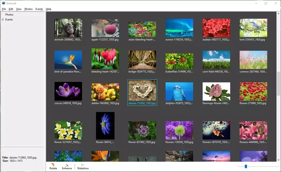 Shotwell PC foto-organizing software