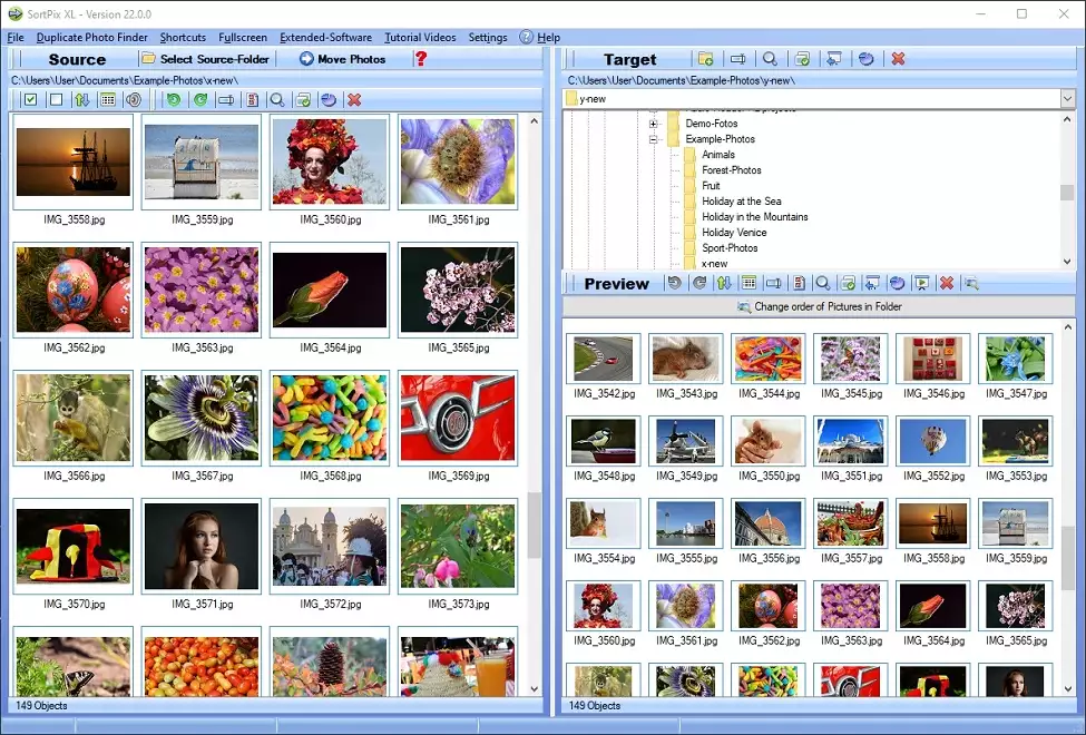 SortPix XL program do katalogowania zdjęć i wyszukiwarka duplikatów zdjęć